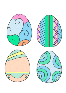 12 Free Printable Colored Easter Eggs
