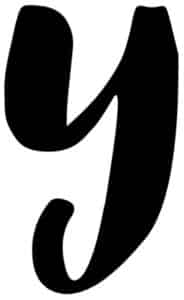 Free Printable Alphabet Letters: Modern Calligraphy Capital Y