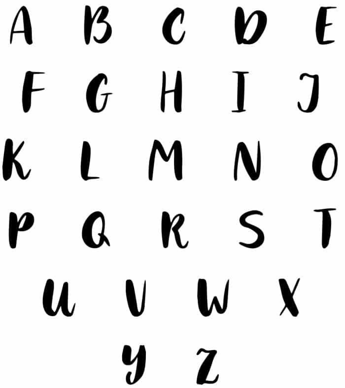 Free Calligraphy Letters Printable Modern Capital Letters Set