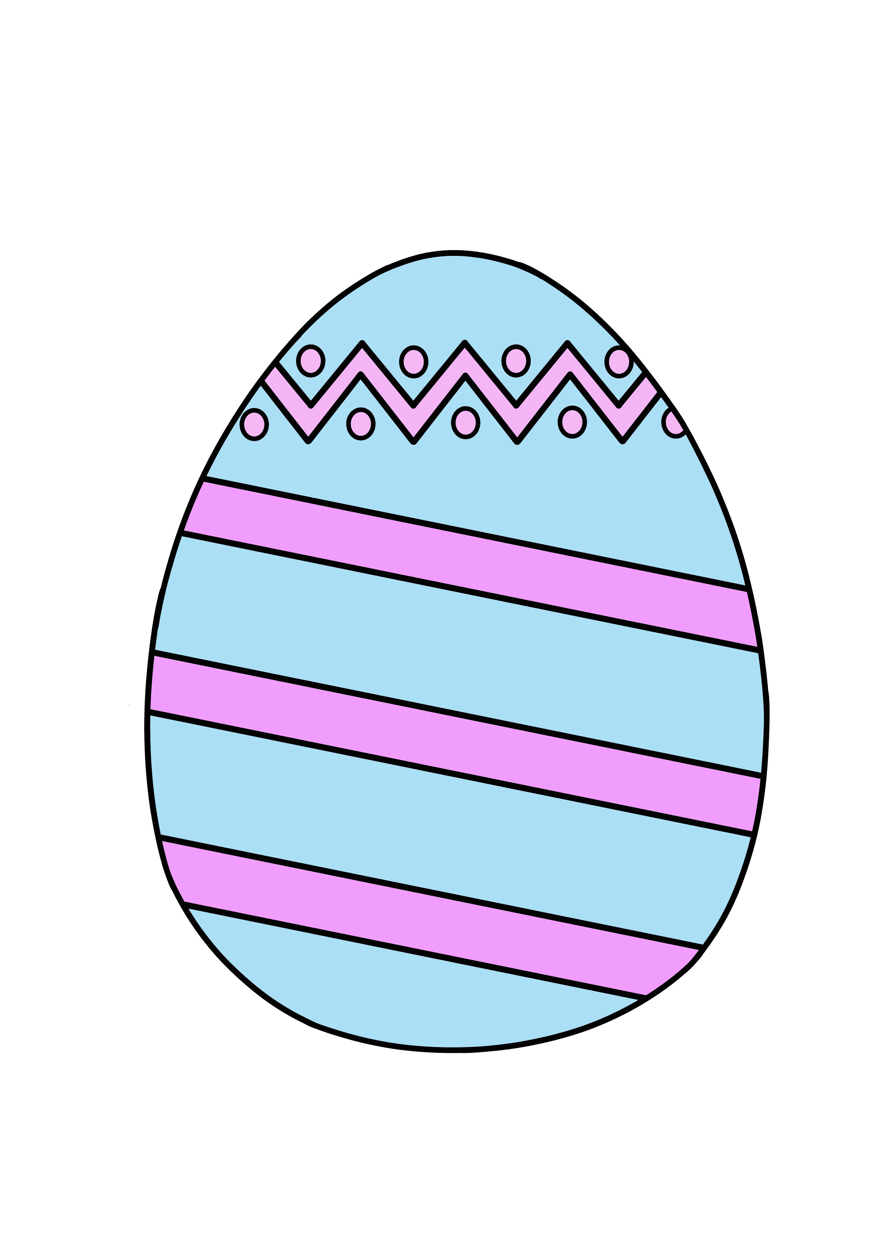 free printable colored Easter egg blue pink