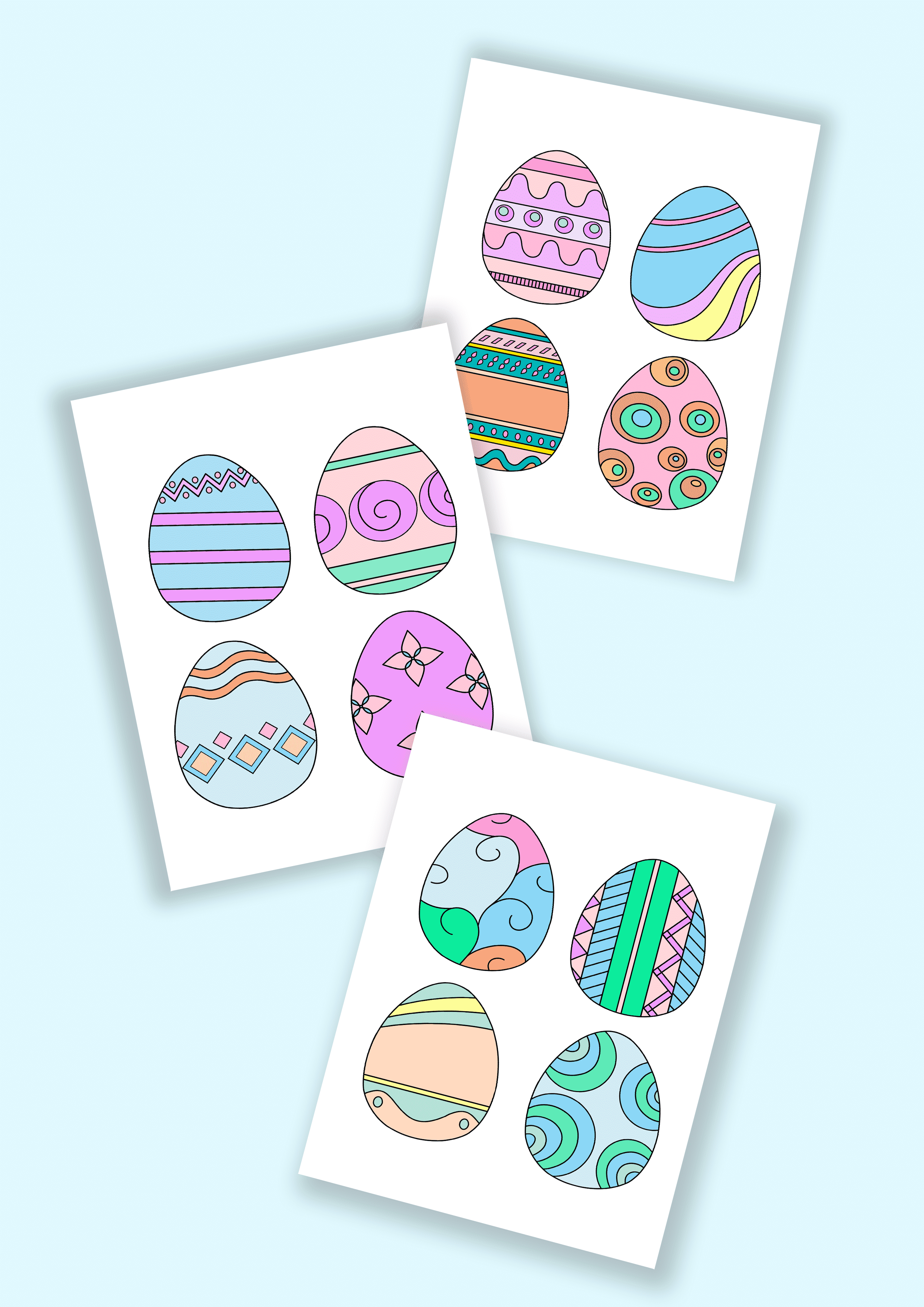 12 Free Printable Colored Easter Eggs Freebie Finding Mom