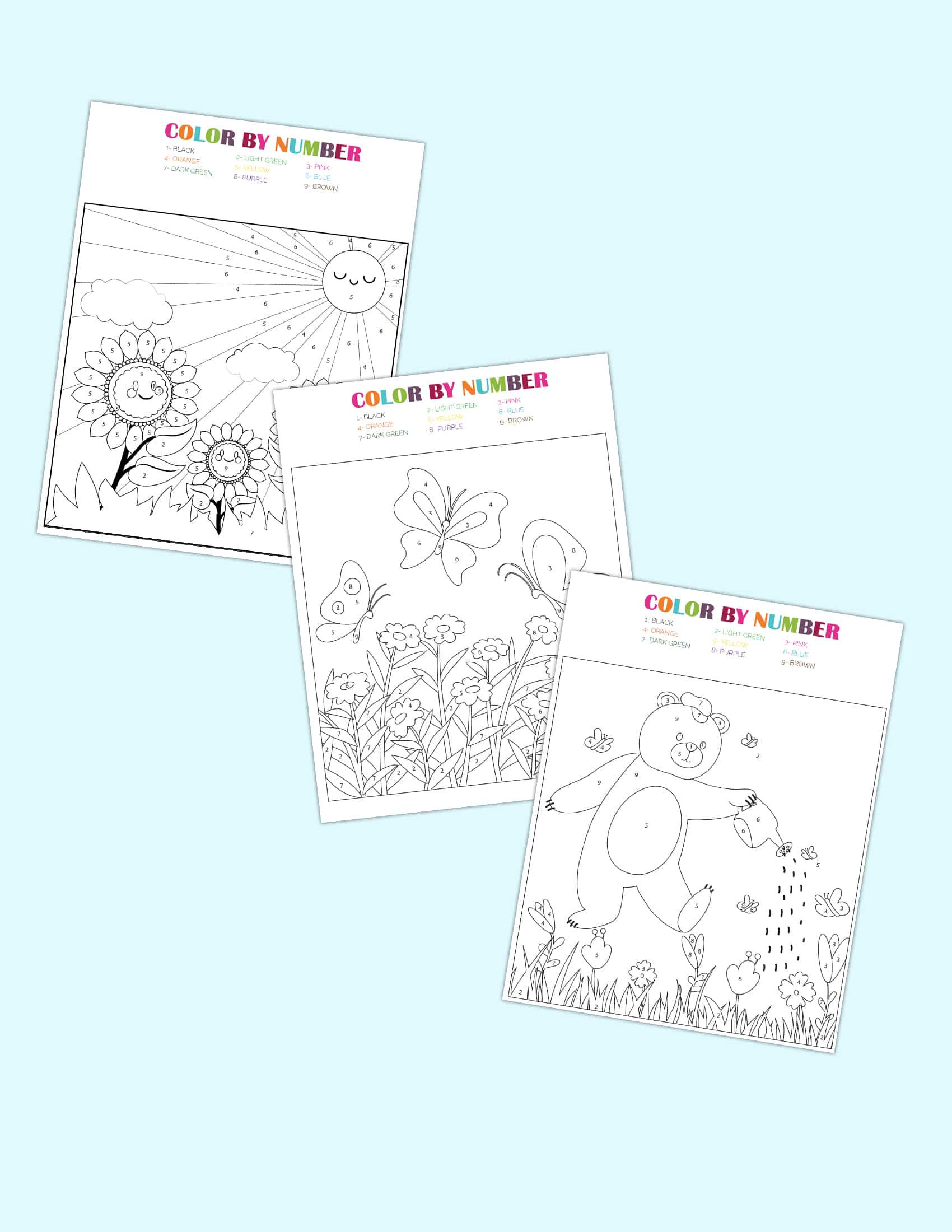 3 Free Spring Color by Number Printables