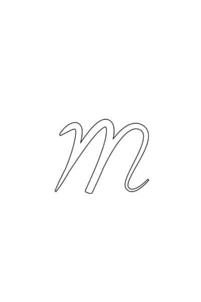 free printable calligraphy lowercase letters calligraphy lowercase M