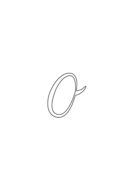 free printable calligraphy lowercase letters calligraphy lowercase O