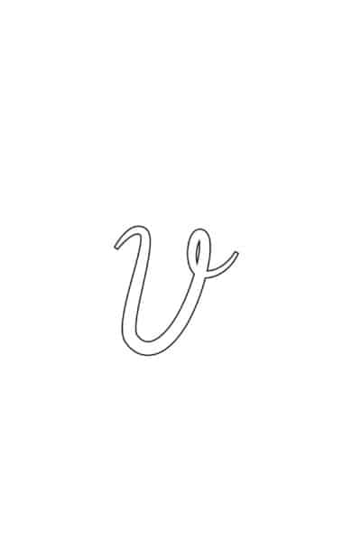 free printable calligraphy lowercase letters calligraphy lowercase V