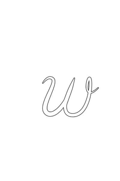 free printable calligraphy lowercase letters calligraphy lowercase W