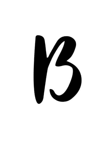 free printable capital modern calligraphy letters modern calligraphy B