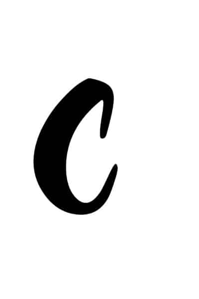 free printable capital modern calligraphy letters modern calligraphy C