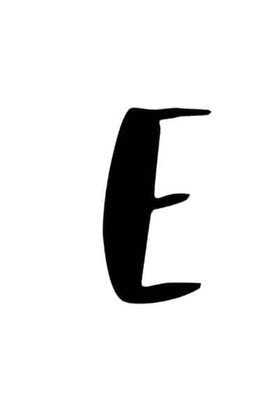 free printable capital modern calligraphy letters modern calligraphy E