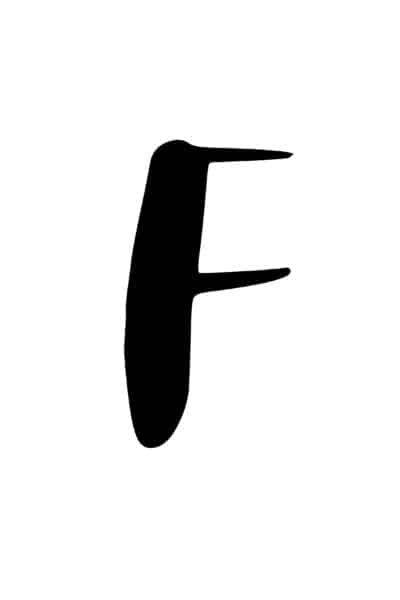 free printable capital modern calligraphy letters modern calligraphy F