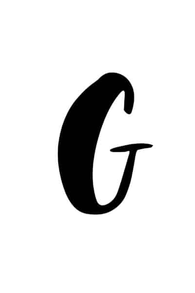 free printable capital modern calligraphy letters modern calligraphy G