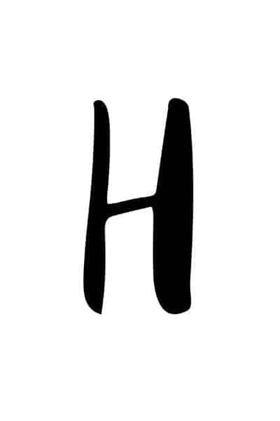 free printable capital modern calligraphy letters modern calligraphy H