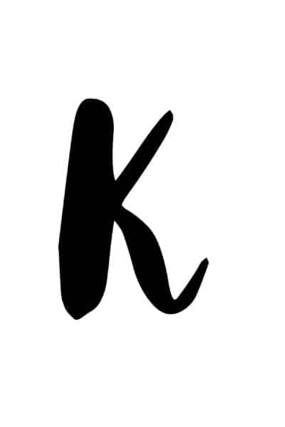 free printable capital modern calligraphy letters modern calligraphy K
