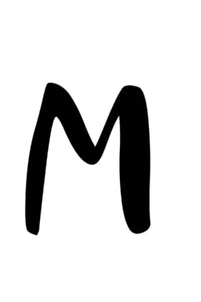 free printable capital modern calligraphy letters modern calligraphy M