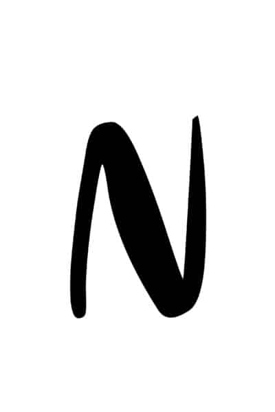 free printable capital modern calligraphy letters modern calligraphy N