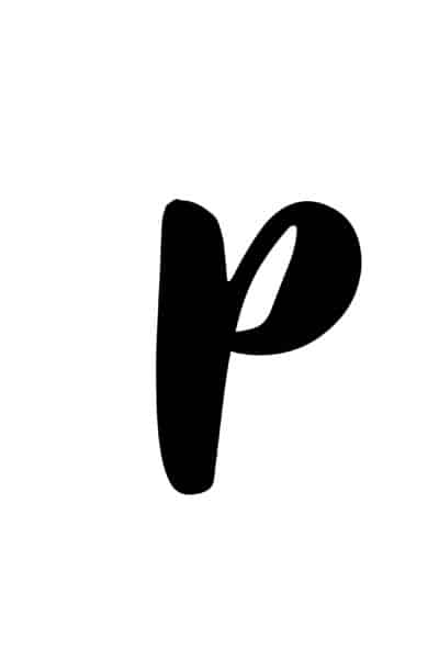 free printable capital modern calligraphy letters modern calligraphy P