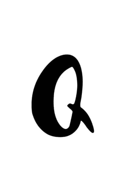 free printable capital modern calligraphy letters modern calligraphy Q