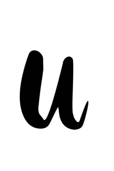 free printable capital modern calligraphy letters modern calligraphy U