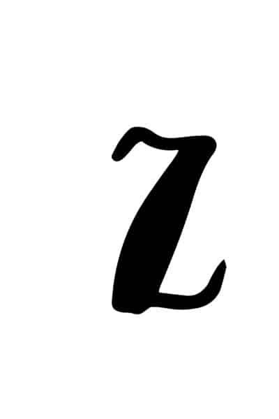 free printable capital modern calligraphy letters modern calligraphy Z