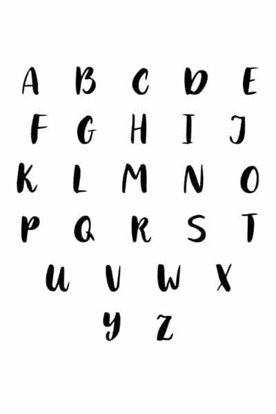 free printable capital modern calligraphy letters set