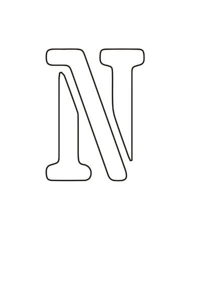 free printable letter stencils letter N stencil