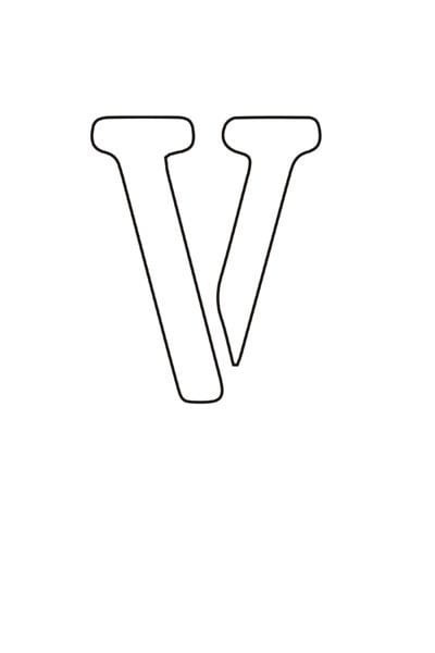 free printable letter stencils letter V stencil
