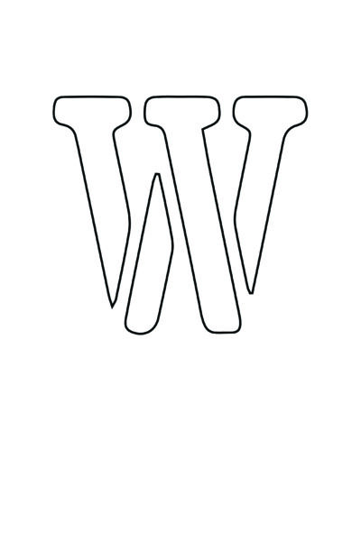 free printable letter stencils letter W stencil