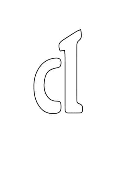 free printable letter stencils lowercase D stencil
