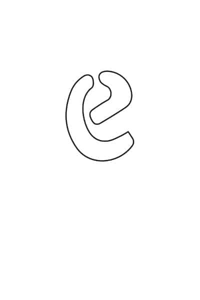 free printable letter stencils lowercase E stencil