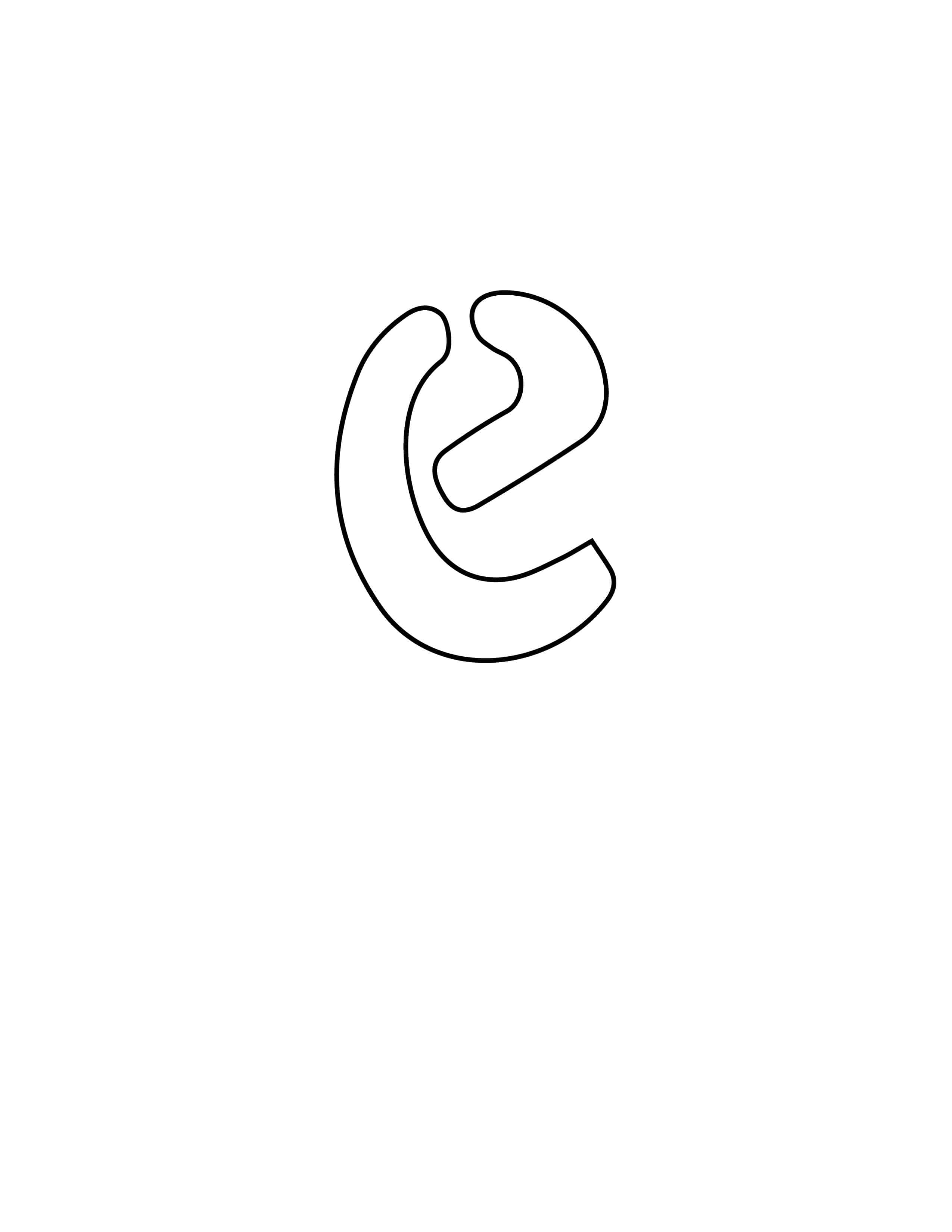 Free Printable Alphabet Stencils: Lowercase E