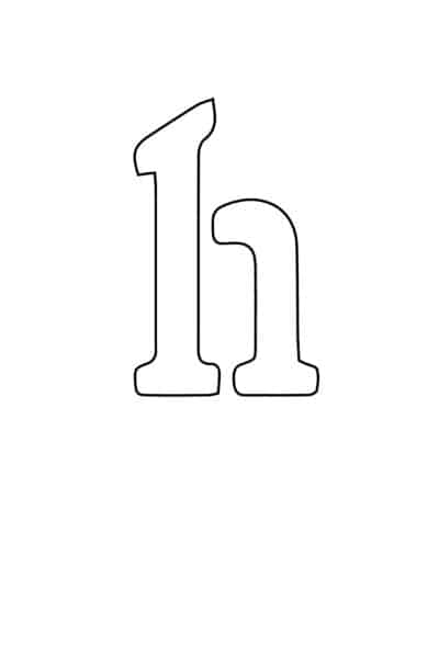 free printable letter stencils lowercase H stencil