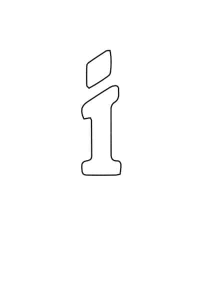 free printable letter stencils lowercase I stencil
