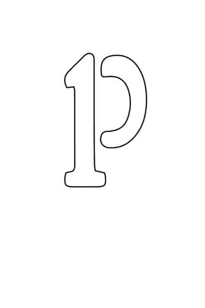 free printable letter stencils lowercase P stencil