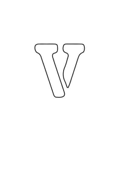 free printable letter stencils lowercase V stencil