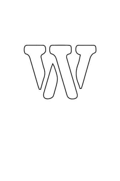 free printable letter stencils lowercase W stencil