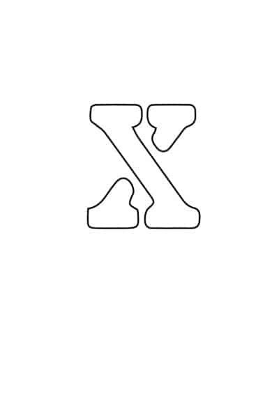 free printable letter stencils lowercase X stencil
