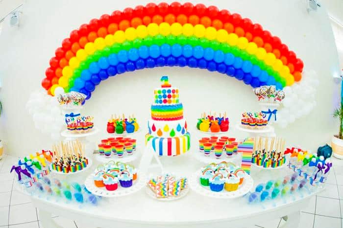 Rainbow Theme Birthday Decoration Ideas at Home