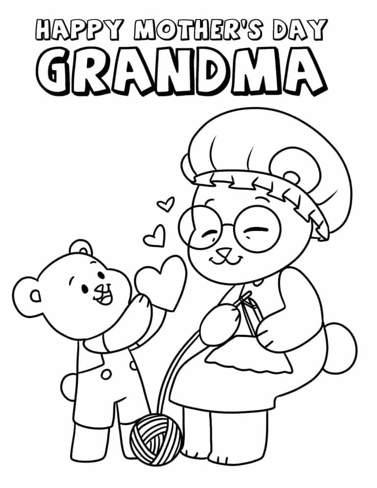 3 "Happy Mother's Day, Grandma" Coloring Pages - Freebie Finding Mom