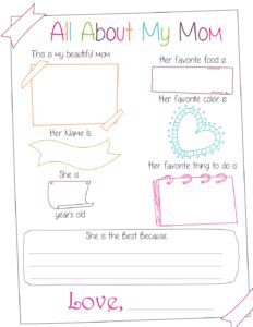3 Free "All About My Mom" Printables - Freebie Finding Mom