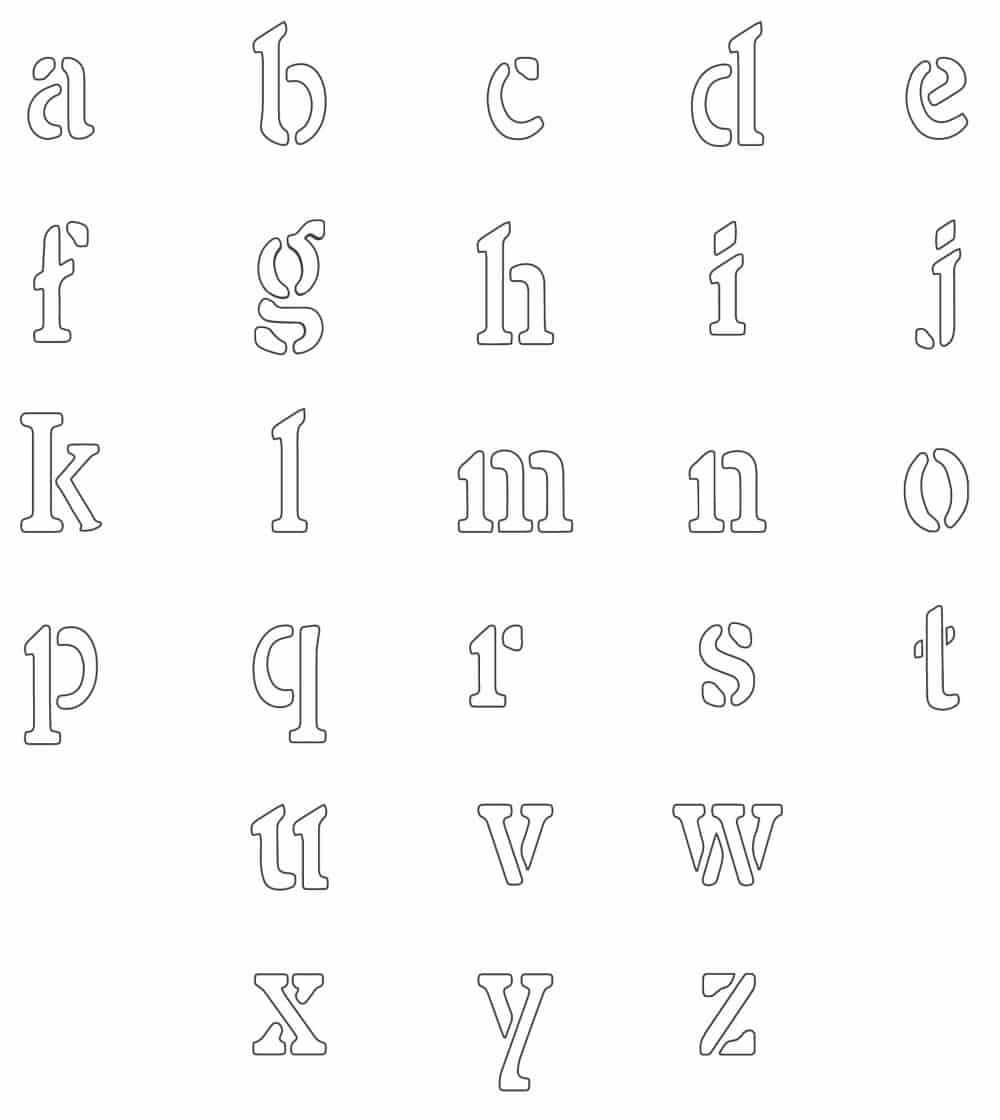 free alphabet stencils printable lowercase freebie finding mom