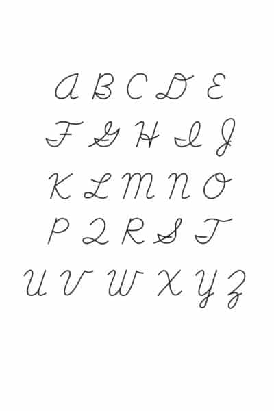free printable cursive capital letters set