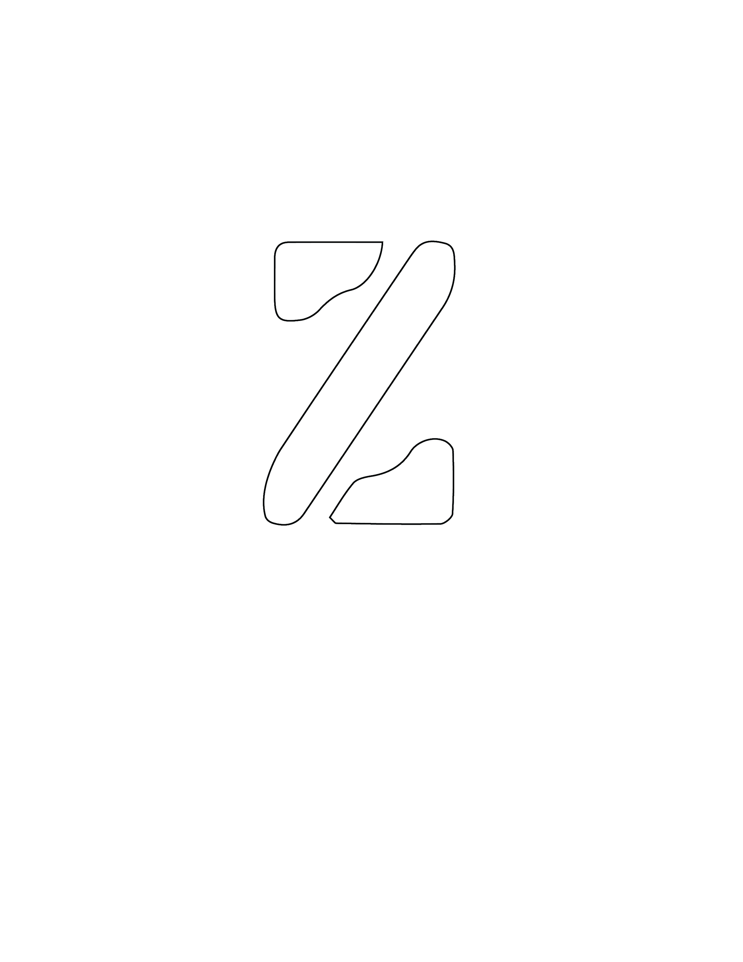 Free Printable Alphabet Stencils: Lowercase Z