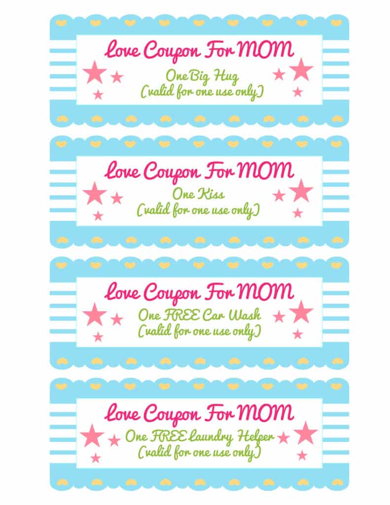 Homemade Coupon Book for Mom Template