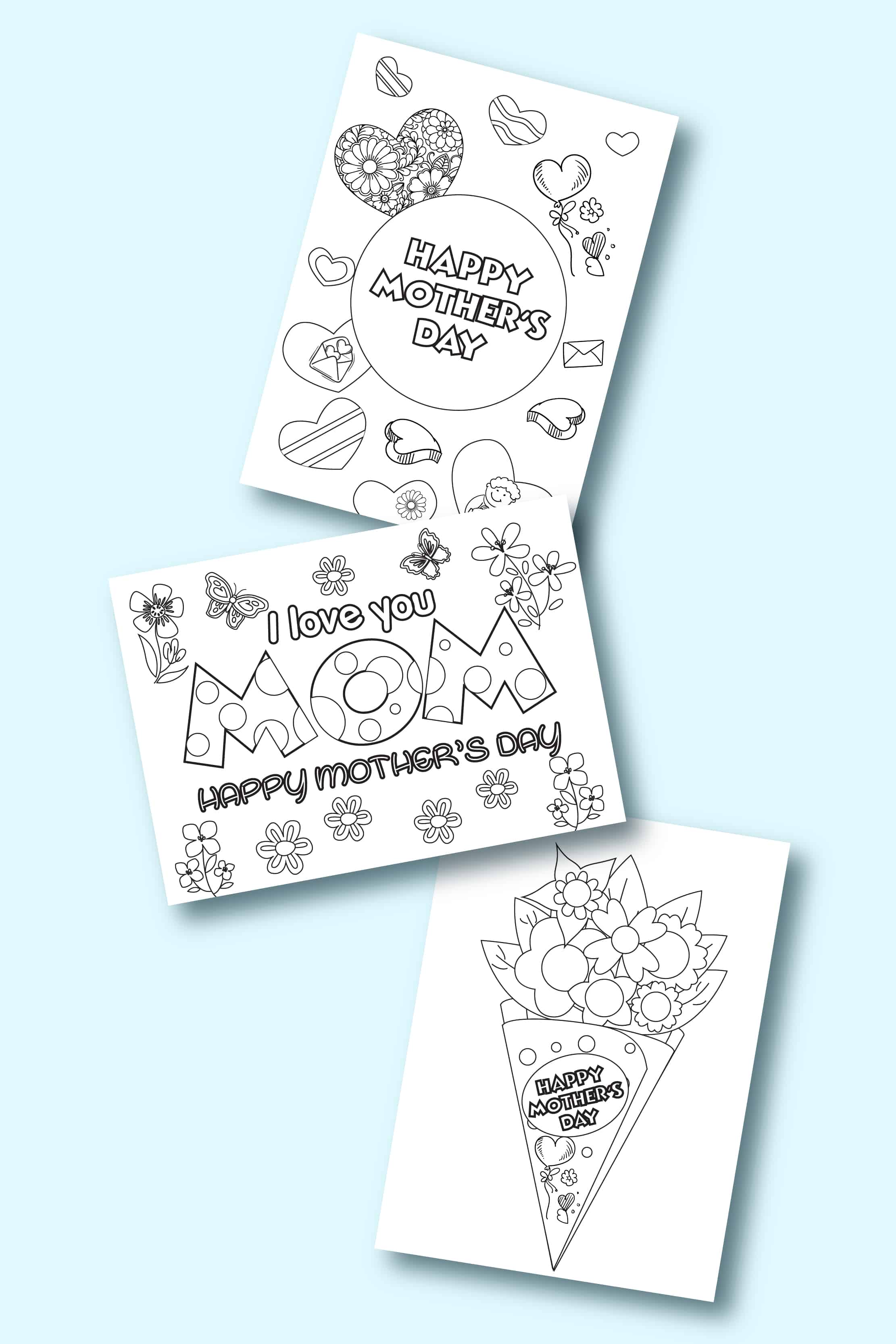 3 Printable Mother's Day Cards to Color (PDFs) - Freebie Finding Mom