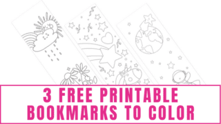3 Free Printable Bookmarks to Color