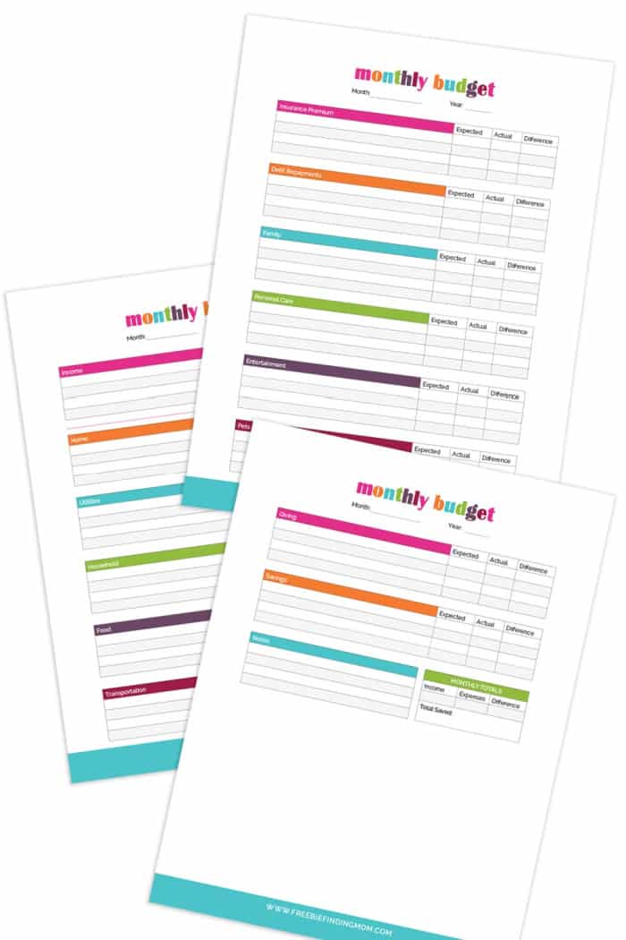 This printable household budget worksheet is a simple printable budget worksheet that lets you record your actual and expected income and expenses, so you can maximize your savings.