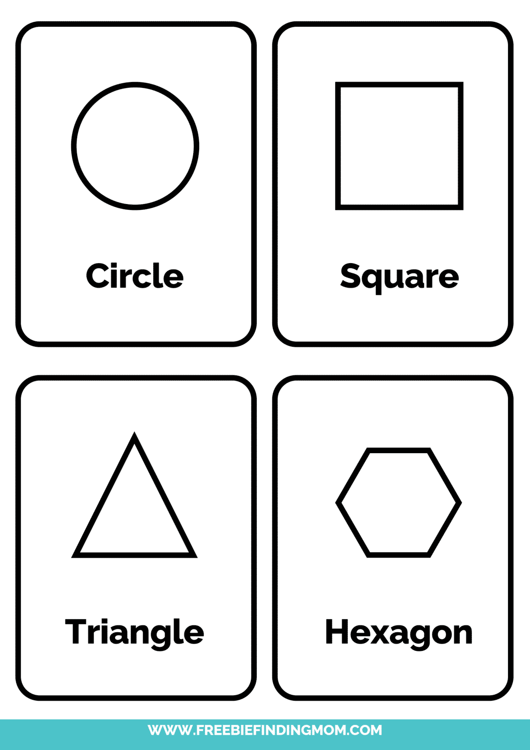 Printable 2D Shapes Flashcards (PDF Downloads)