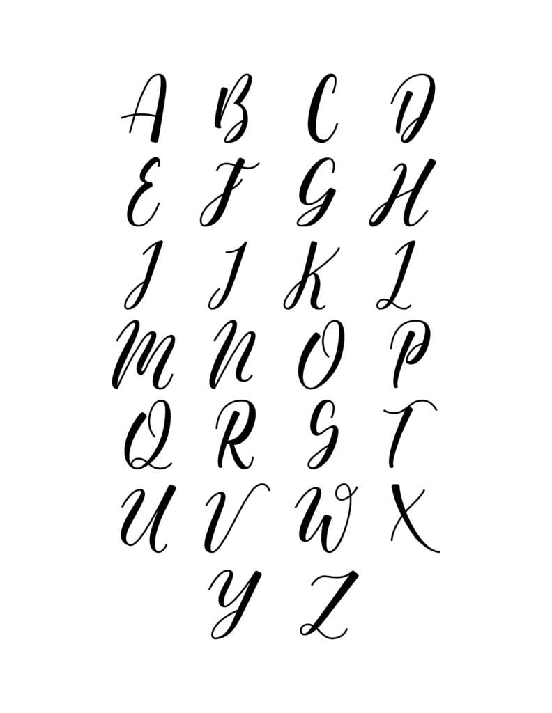 free printable beginner calligraphy alphabet