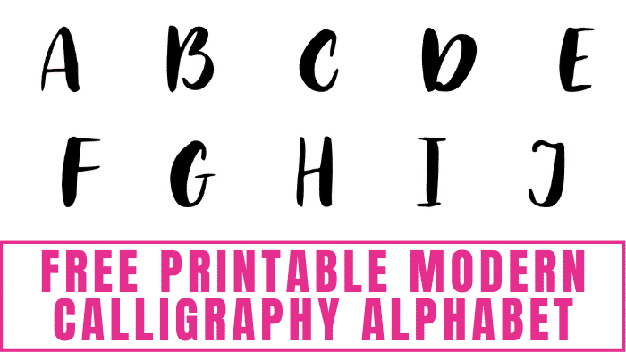 Mastering this free printable modern calligraphy alphabet is a great skill to have. Use it for invitations, posters, school projects, writing letters, and more!