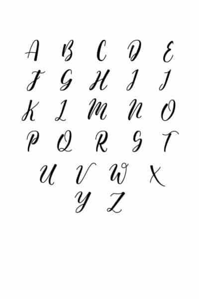 Free Printable Beginner Calligraphy Alphabet